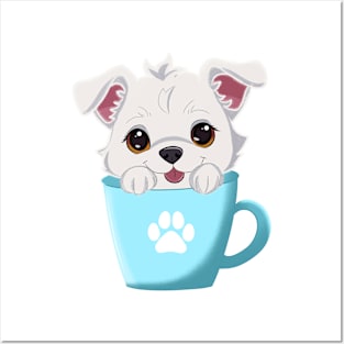 Pup in a cup Posters and Art